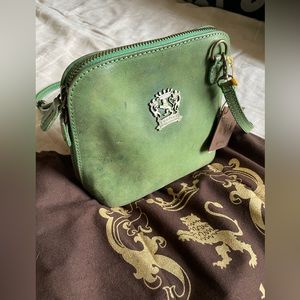 Pratesi Firenze Leather Emerald Green Crossbody Sling Bag